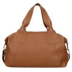 Leren Schoudertas Giorgia cognac ruime zacht leer leren dames tas goud beslag kopen bestellen