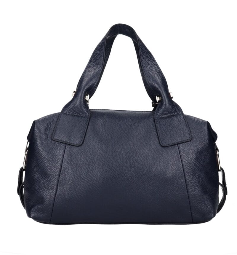 Leren Schoudertas Giorgia donkerblauw blauwe navy ruime zacht leer leren dames tas goud beslag kopen bestellen
