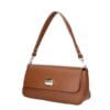 Leren Schoudertas Melissa cognac stevige leren dames tas gouden siergesp sluiting italiaans leder kopen bestellen zij