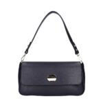 Leren Schoudertas Melissa donkerblauw donkerblauwe navy stevige leren dames tas gouden siergesp sluiting italiaans leder kopen bestellen