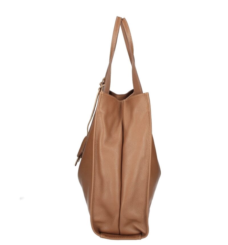 Leren Schoudertas xenia cognac leer leder schoudertas leren hengsel chique luxe suede leer tassen dames kopen bestellen italiaans zijkant