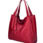 Leren Schoudertas xenia rood rode leer leder schoudertas leren hengsel chique luxe suede leer tassen dames kopen bestellen italiaans