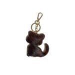 Leren Sleutelhanger Meadow bruin bruine dierenhuid dierenvacht katten vorm leer sleutelhangers tashangers kopen bestellen