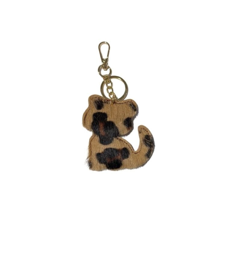 Leren Sleutelhanger Meadow leopard dierenhuid dierenvacht katten vorm leer sleutelhangers tashangers kopen bestellen
