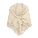 Driehoekssjaal Elegance Franjes beige dames omslagdoeken sjaals yehang warm kopen bestellen