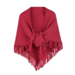 Driehoekssjaal Elegance Franjes rood rode dames omslagdoeken sjaals yehang warm kopen bestellen