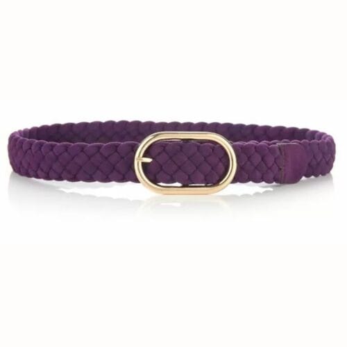 Paarse-Gevlochten-Suedine-riem-paars-dames-riemen-goud-beslag-trendy-fashion-riem-kopen-bestellen