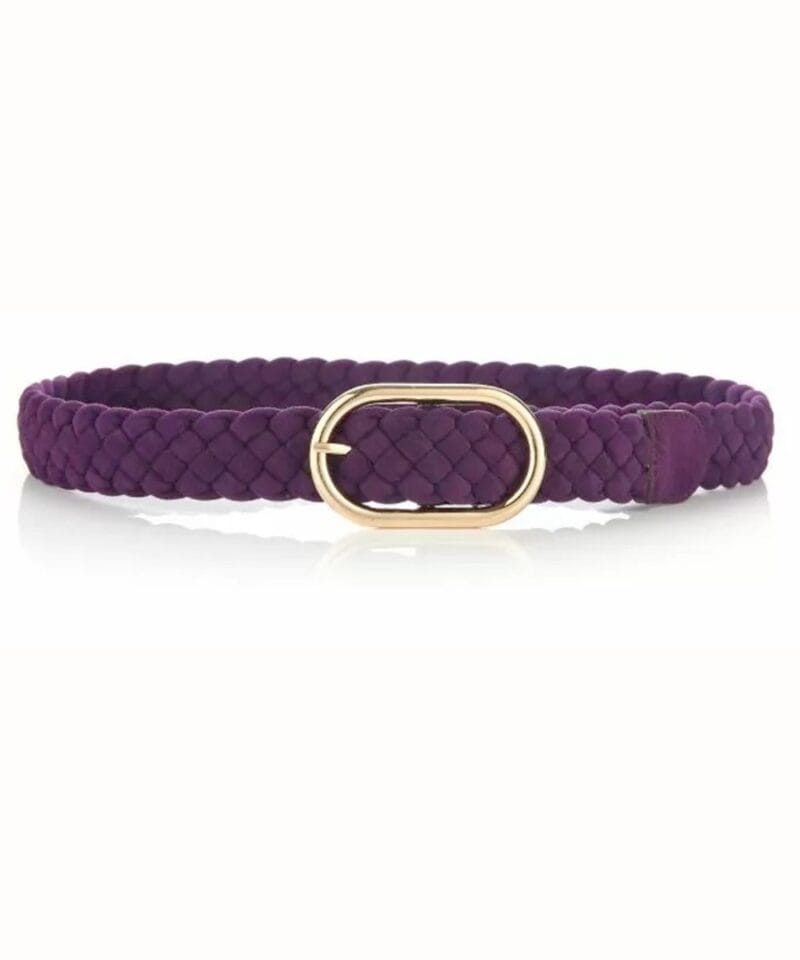 Paarse-Gevlochten-Suedine-riem-paars-dames-riemen-goud-beslag-trendy-fashion-riem-kopen-bestellen