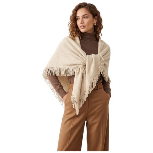 Driehoekssjaal Elegance Franjes