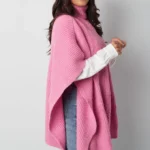 Roze Kabel Gebreide Poncho Trui Truien warme trendy dames ponchos lang sjaals omslagdoeken kopen bestellen yehwang model zij