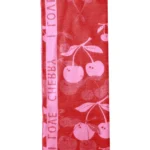 Roze Sjaal Red Cherry twee kleurige sjaal met kersen en tekst print wintersjaals yehwang kopen bestellen detail