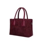 Suede Handtas Adelaide bordeaux Dollaro-leer met suède krokodillenprint leren handvaten chique tassen kopen bestellen dames zij