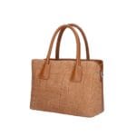 Suede Handtas Adelaide cognac Dollaro-leer met suède krokodillenprint leren handvaten chique tassen kopen bestellen dames zij
