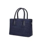 Suede Handtas Adelaide donkerblauw donkerblauwe navy Dollaro-leer met suède krokodillenprint leren handvaten chique tassen kopen bestellen dames