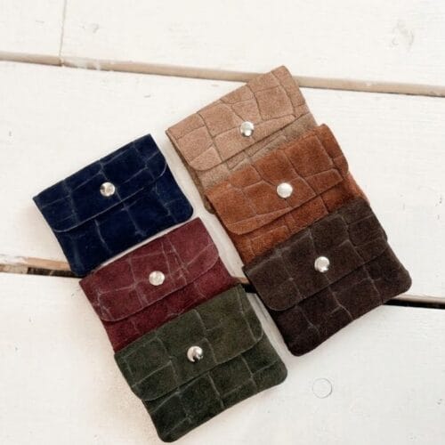 Suede Portemonnee Betty Croco kroko trendy dames portemonnees leer krokoprint suede kopen bestellen leer1