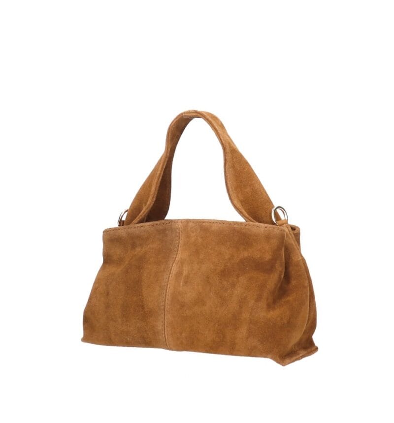 Suede Schoudertas Laila Cognac dames schoudertassen leer suede trendy kopen bestellen zij