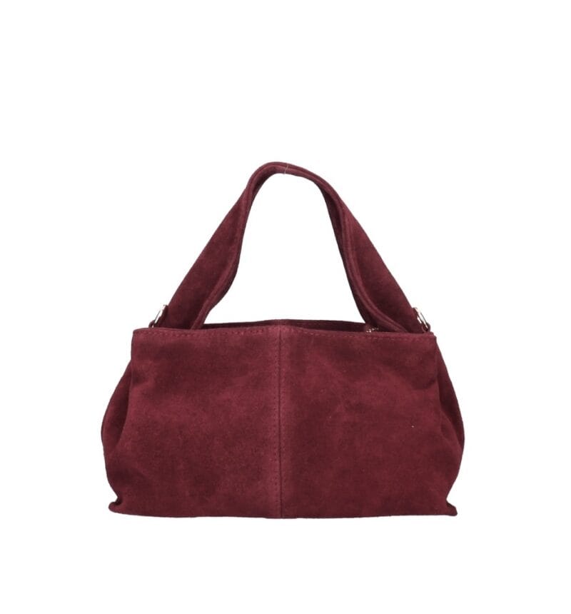 Suede Schoudertas Laila bordeaux dames schoudertassen leer suede trendy kopen bestellen