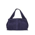 Suede Schoudertas Laila donkerblauw blauwe navy dames schoudertassen leer suede trendy kopen bestellen