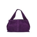 Suede Schoudertas Laila paars paarse dames schoudertassen leer suede trendy kopen bestellen