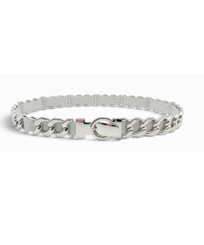 Zilveren Schakelriem Chain Belt zilver zilveren schakelriemen ceinturen mentale schakels elastiek riemen kopen bestellen 1