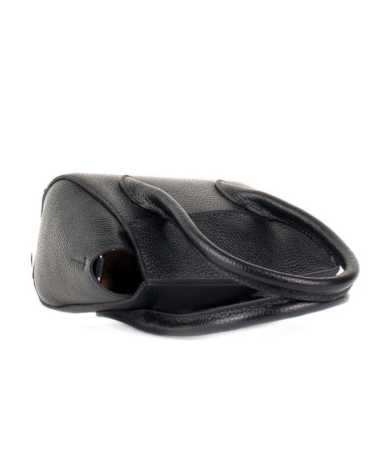 Zwarte Leren Handtas Betsy zwart kleine handtassen flap sluiting extra hengsel stevig leer kopen bestellen detail