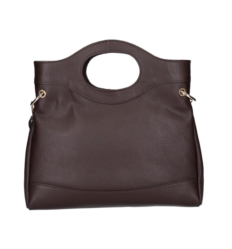 Leren Handtas Elisabetta donkerbruin donkerbruine Leer handtas schoudertas chic trendy dames tassen italiaans kopen