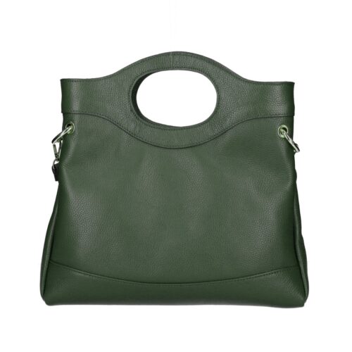 Leren Handtas Elisabetta donkergroen donkergroene Leer handtas schoudertas chic trendy dames tassen italiaans kopen