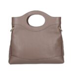 Leren Handtas Elisabetta donkertaupe Leer handtas schoudertas chic trendy dames tassen italiaans kopen