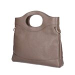 Leren Handtas Elisabetta donkertaupe Leer handtas schoudertas chic trendy dames tassen italiaans kopen zij