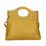 Leren Handtas Elisabetta mosterdgeel mosterdgele Leer handtas schoudertas chic trendy dames tassen italiaans kopen