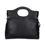 Leren Handtas Elisabetta zwart zwarte Leer handtas schoudertas chic trendy dames tassen italiaans kopen