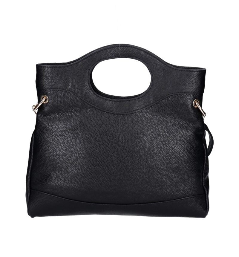 Leren Handtas Elisabetta zwart zwarte Leer handtas schoudertas chic trendy dames tassen italiaans kopen