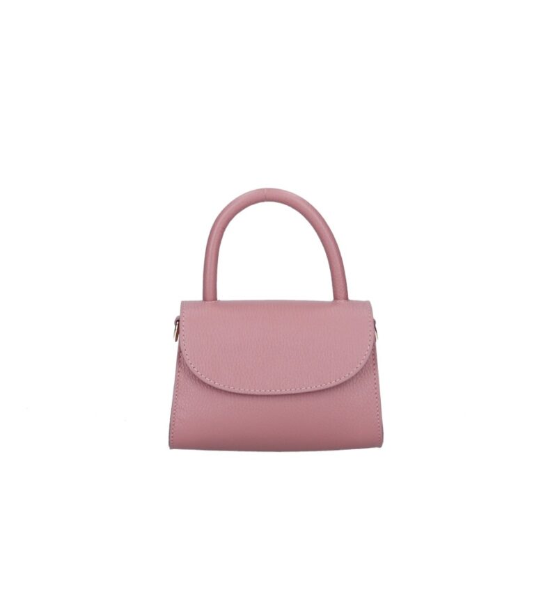 Leren Handtas Mara oudroze kleine leren handtas met flap extra lang hengsel italiaans leren dames tassen kopen bestellen
