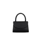 Leren Handtas Mara zwart zwarte kleine leren handtas met flap extra lang hengsel italiaans leren dames tassen kopen bestellen