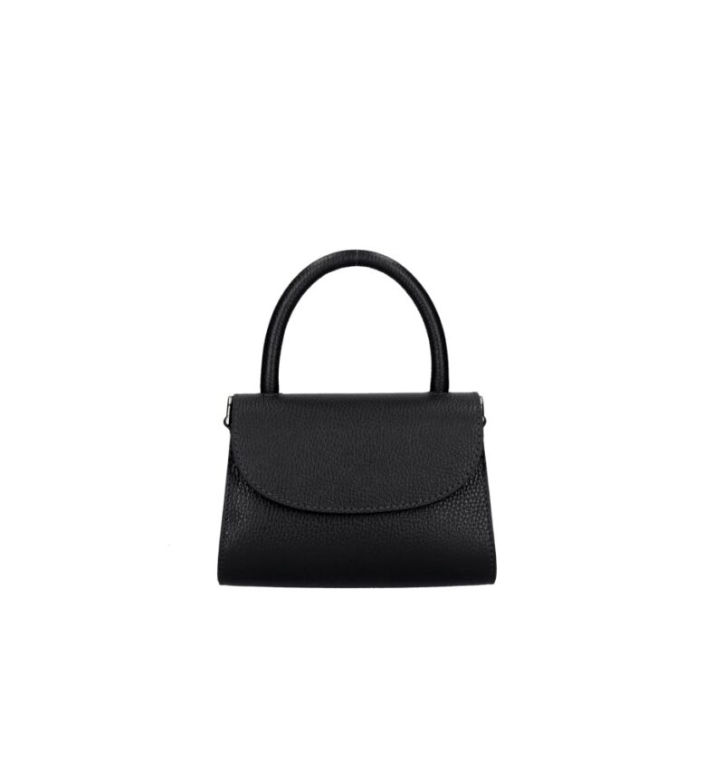 Leren Handtas Mara zwart zwarte kleine leren handtas met flap extra lang hengsel italiaans leren dames tassen kopen bestellen