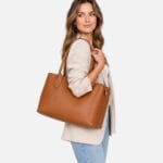 Leren Handtas Virginia cognac open leren handtas gesloten middenvak ruim trendy stevig dames tassen italiaans leer kopen bestellen model 2