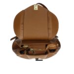 Leren Rugtas Daphne cognac leren rugzak draaislot ruim chic trendy italiaanse tassen kopen binnenkant