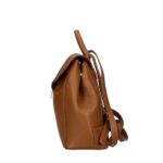 Leren Rugtas Daphne cognac leren rugzak draaislot ruim chic trendy italiaanse tassen kopen zijkant