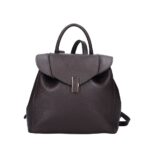Leren Rugtas Daphne donkerbruin donkerbruine leren rugzak draaislot ruim chic trendy italiaanse tassen kopen