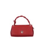 Leren Schoudertas Calliope rood rode leren tas flap gouden draaislot chique trendy tassen kopen bestellen