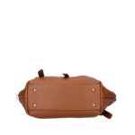 Leren Schoudertas Rylee donkercognac cognac generfd leer goud beslag retro dames tassen italiaans leer kopen bestellen onderkant