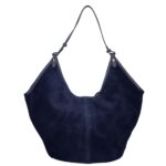 Suede Schoudertas Hallie donkerblauw donkerblauwe navy ruime suede leer handtas leren hengsel extra etui chique damestassen italiaans kopen